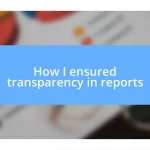 How I ensured transparency in reports