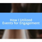 How I Utilized Events for Engagement