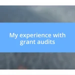 My experience with grant audits