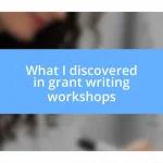 What I discovered in grant writing workshops